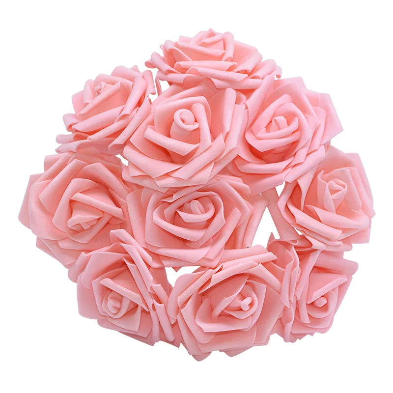 10/20/30Pcs 8cm Artificial PE Foam Rose Flowers Bridal Bouquets For Wedding Table Home Party Decorations DIY Scrapbook Supplies