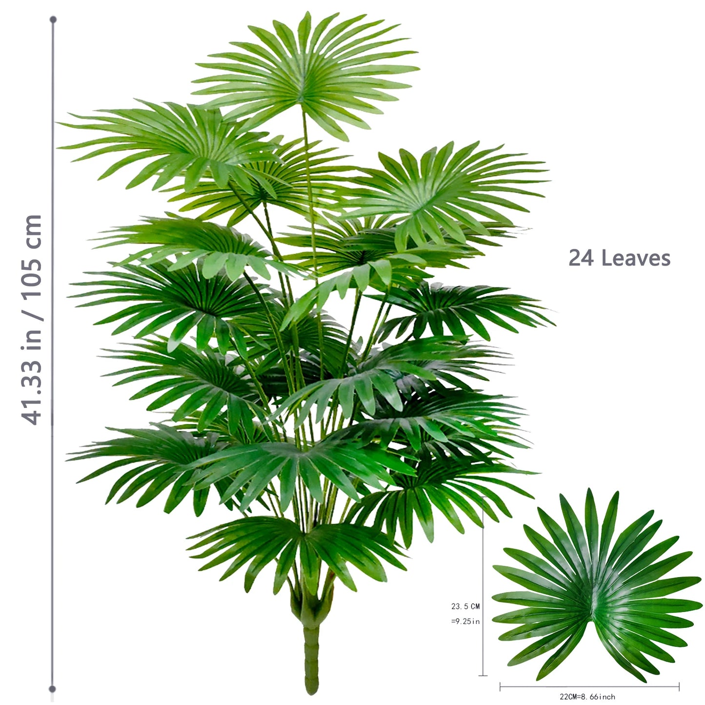 80 cm (31.5 in) 15-leaf artificial fan leaf tropical plant large fake palm office home holiday decoration