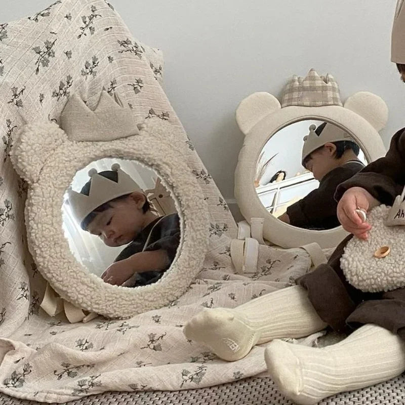 Baby Child Reflector Korean Ins Bear Crown Mirror Children's Room Clothing Store Decoration Pendant Photo Studio Shooting Mirror