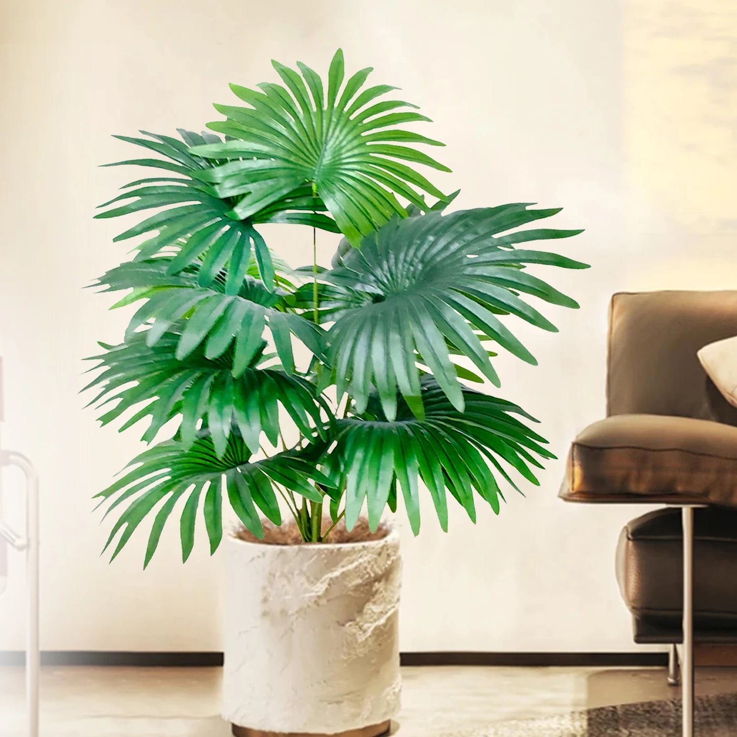 80 cm (31.5 in) 15-leaf artificial fan leaf tropical plant large fake palm office home holiday decoration