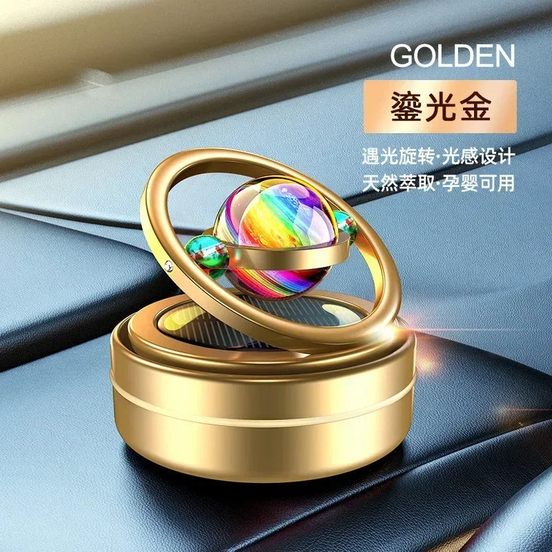 Portablecar Air Fresheners Perfume Diffuser Double Ring Auto Rotating Solar Mini Kinetic Car Aromatherapy Room Car Air Freshener