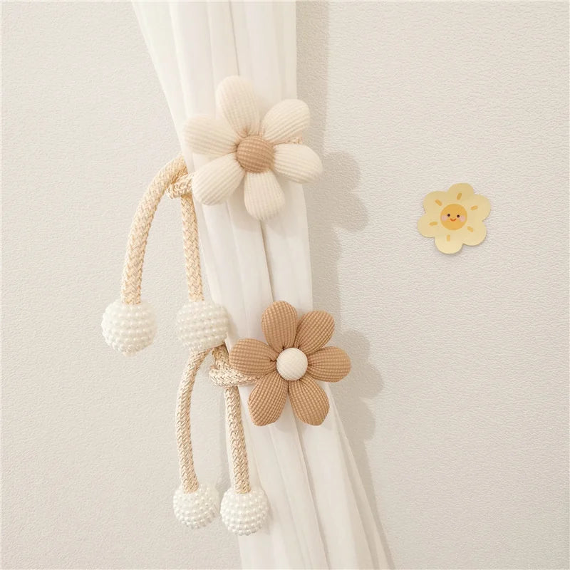 Flower pearl clasp Tieback Window Curtain Buckle Clip Kids Room Hanging Curtain Holders Tie Backs Curtain Accessories Home Decor