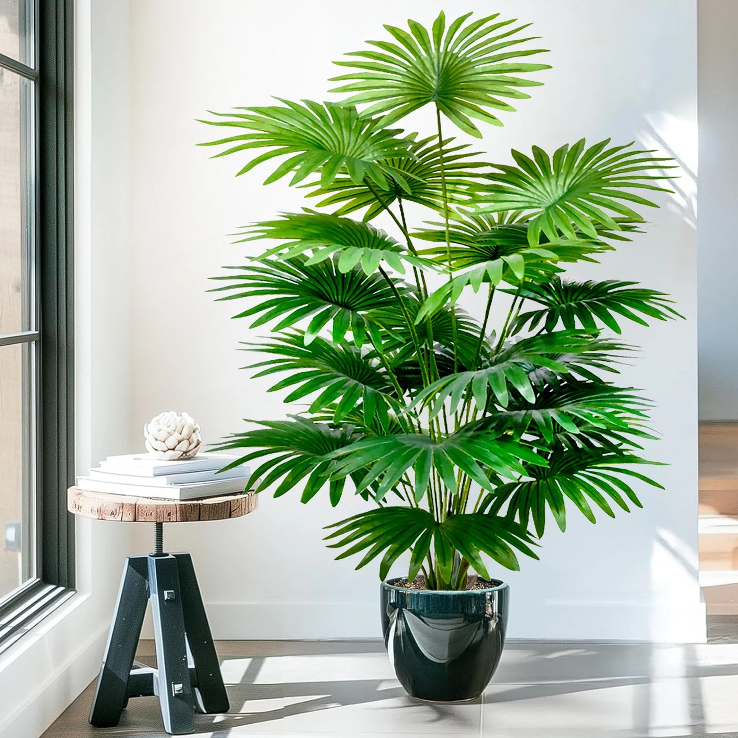 80 cm (31.5 in) 15-leaf artificial fan leaf tropical plant large fake palm office home holiday decoration