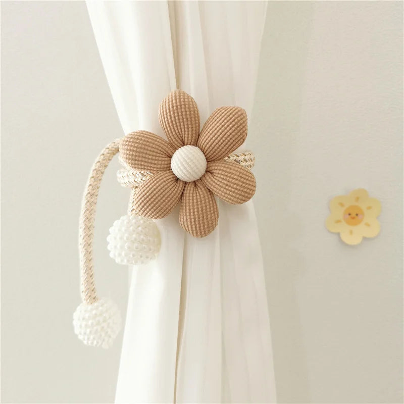 Flower pearl clasp Tieback Window Curtain Buckle Clip Kids Room Hanging Curtain Holders Tie Backs Curtain Accessories Home Decor