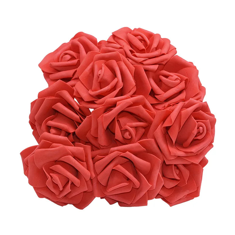 10/20/30Pcs 8cm Artificial PE Foam Rose Flowers Bridal Bouquets For Wedding Table Home Party Decorations DIY Scrapbook Supplies