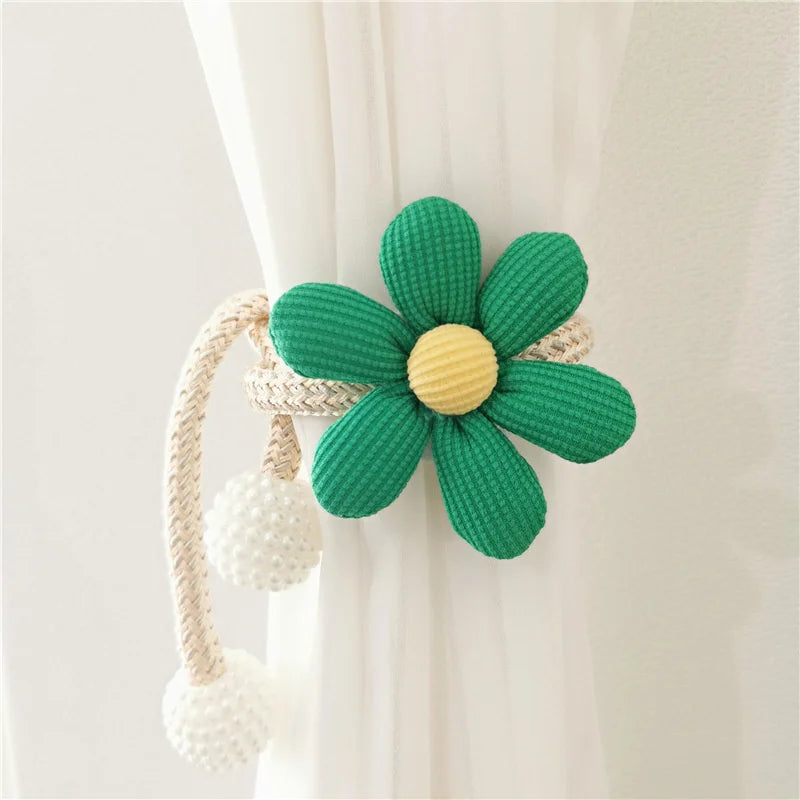 Flower pearl clasp Tieback Window Curtain Buckle Clip Kids Room Hanging Curtain Holders Tie Backs Curtain Accessories Home Decor