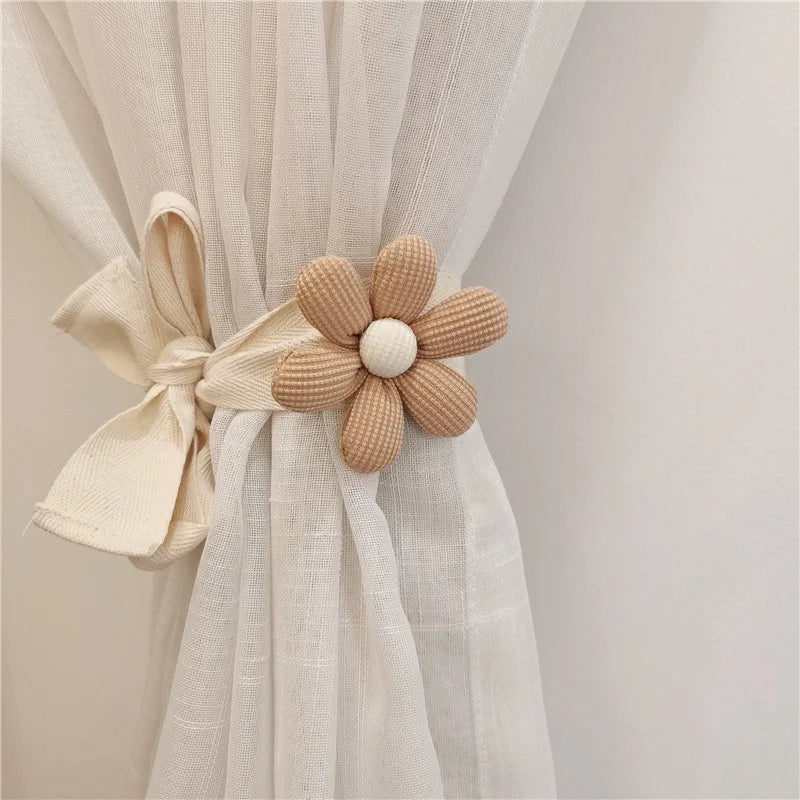 Flower Shape Tieback Window Curtain Buckle Clip Kids Room Hanging Curtain Holders Tie Backs Curtain Accessories Home Decor