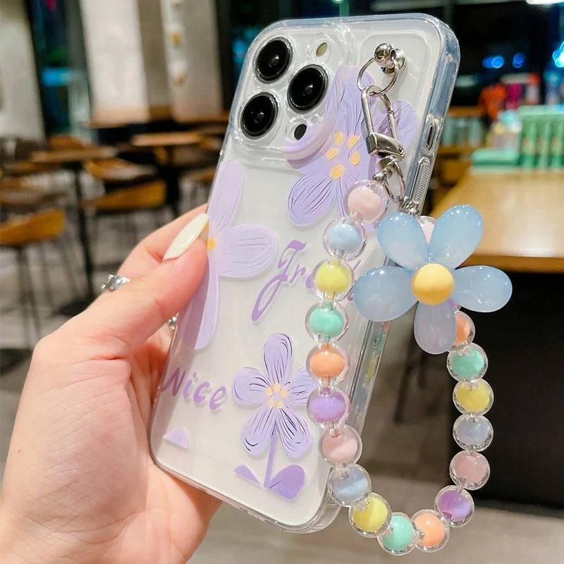 Flower Clear Silicone Phone Case For iPhone 16 Pro Max 15 14 13 12 11 Pro Max X XS XR 7 8 Plus Colorful Sun Flower Charm Cover