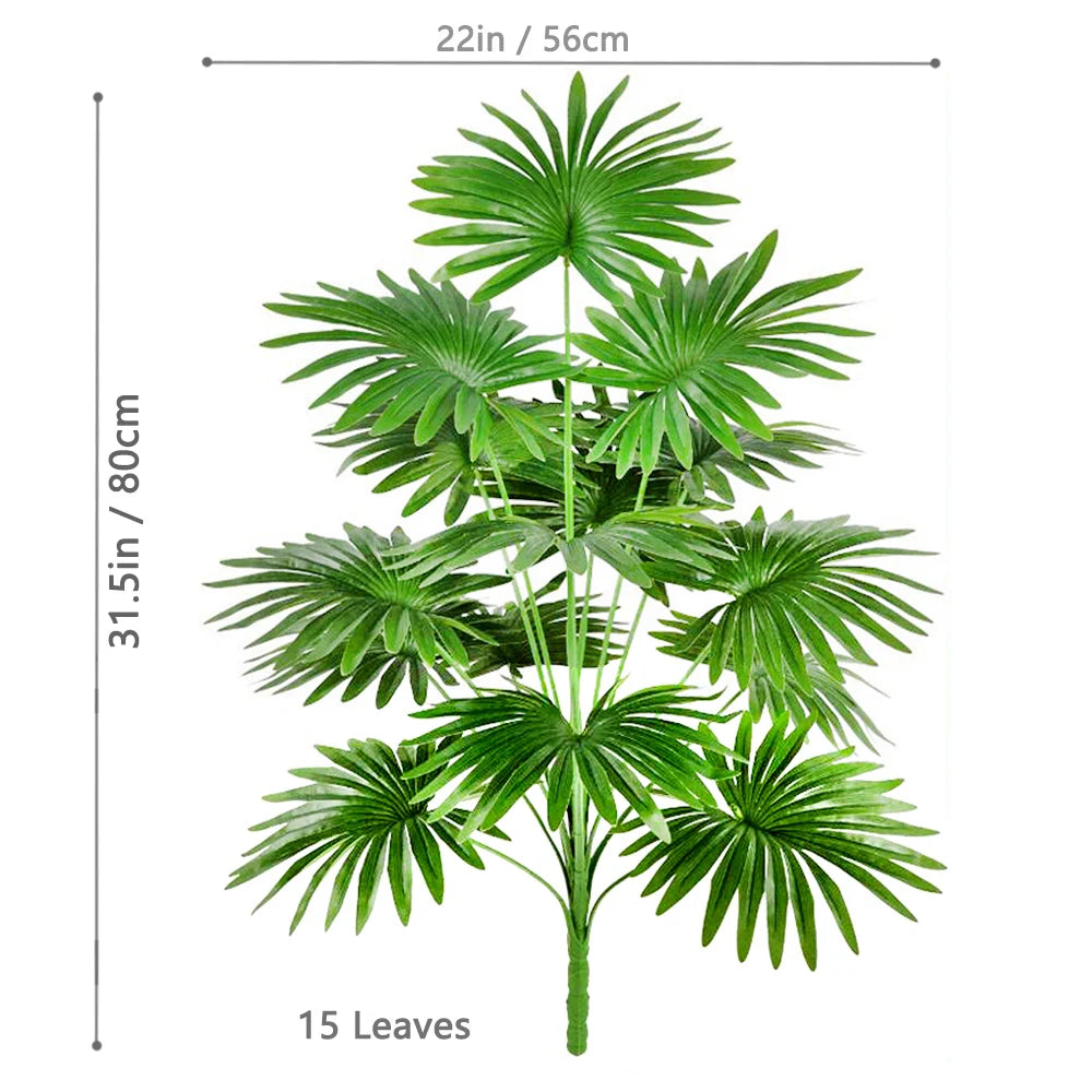 80 cm (31.5 in) 15-leaf artificial fan leaf tropical plant large fake palm office home holiday decoration