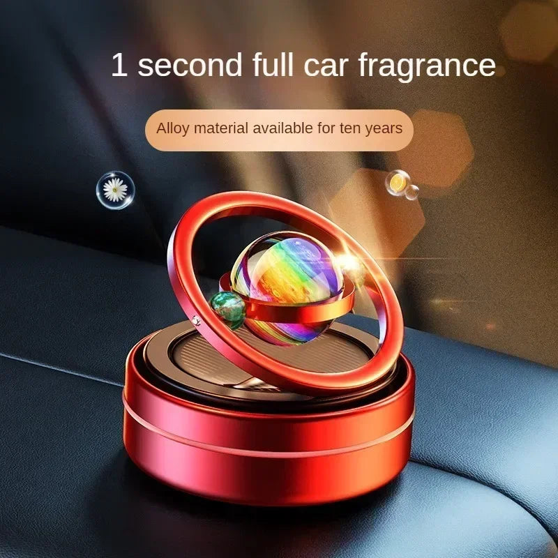 Portablecar Air Fresheners Perfume Diffuser Double Ring Auto Rotating Solar Mini Kinetic Car Aromatherapy Room Car Air Freshener