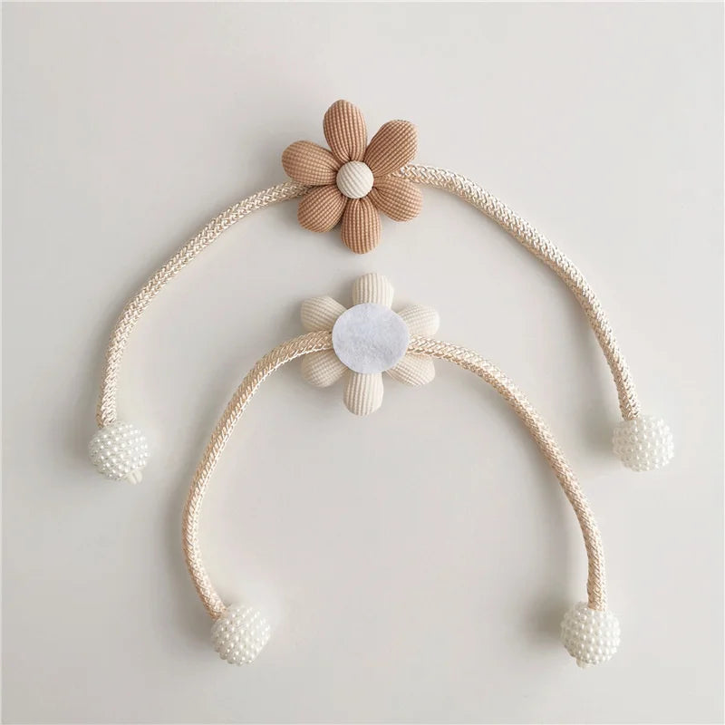 Flower pearl clasp Tieback Window Curtain Buckle Clip Kids Room Hanging Curtain Holders Tie Backs Curtain Accessories Home Decor