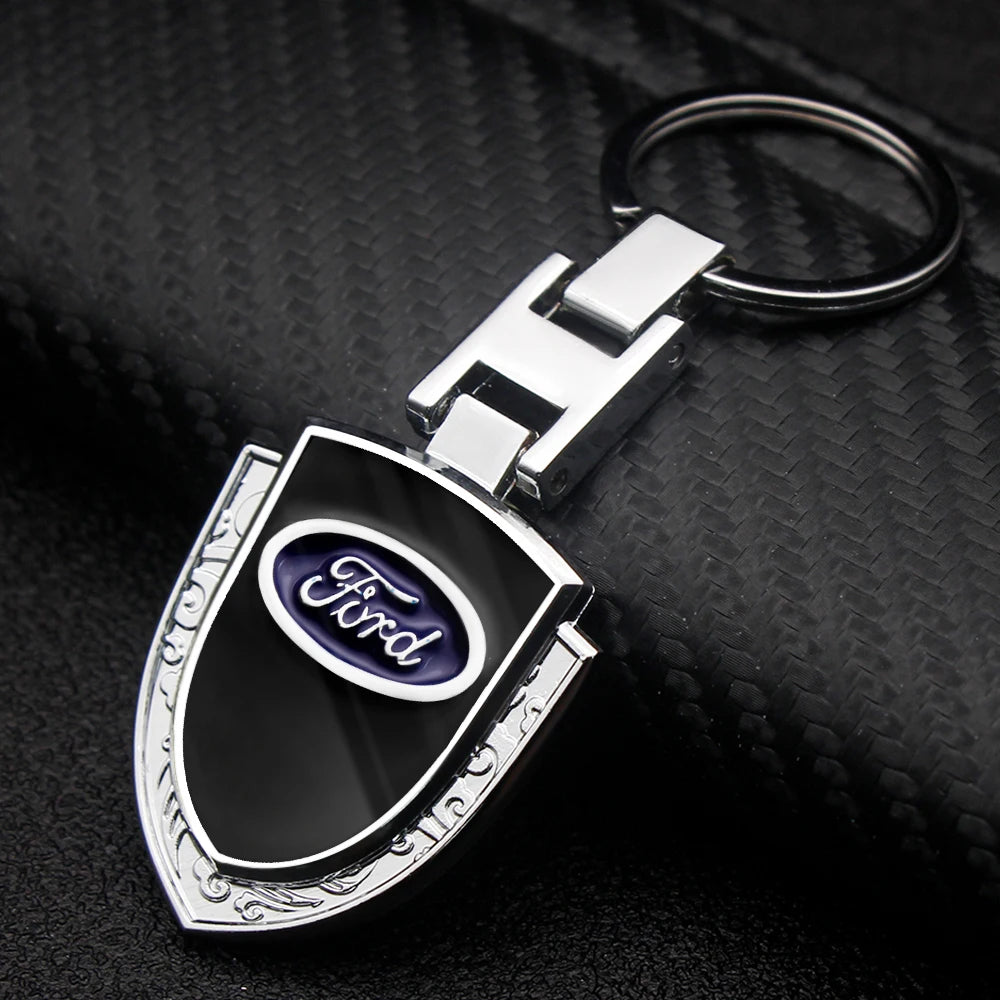 Luxury Leather Car Logo Keychain Key Rings Key Holder Auto Accessories For Ford Ranger Focus Kuga Mustang Mondeo Fusion Esco