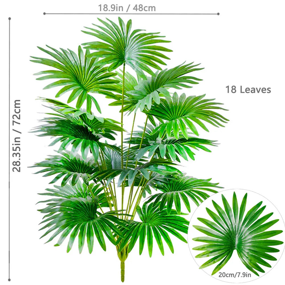 80 cm (31.5 in) 15-leaf artificial fan leaf tropical plant large fake palm office home holiday decoration