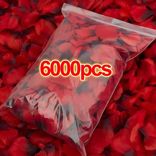 6000/2000 Artificial Fake Rose Petals Colorful Red White Gold Roses Petal Flowers for Romantic Wedding Party Favors Decoration