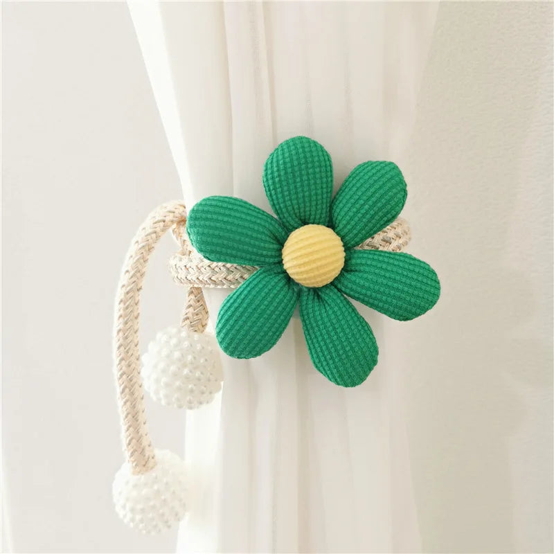 Flower pearl clasp Tieback Window Curtain Buckle Clip Kids Room Hanging Curtain Holders Tie Backs Curtain Accessories Home Decor