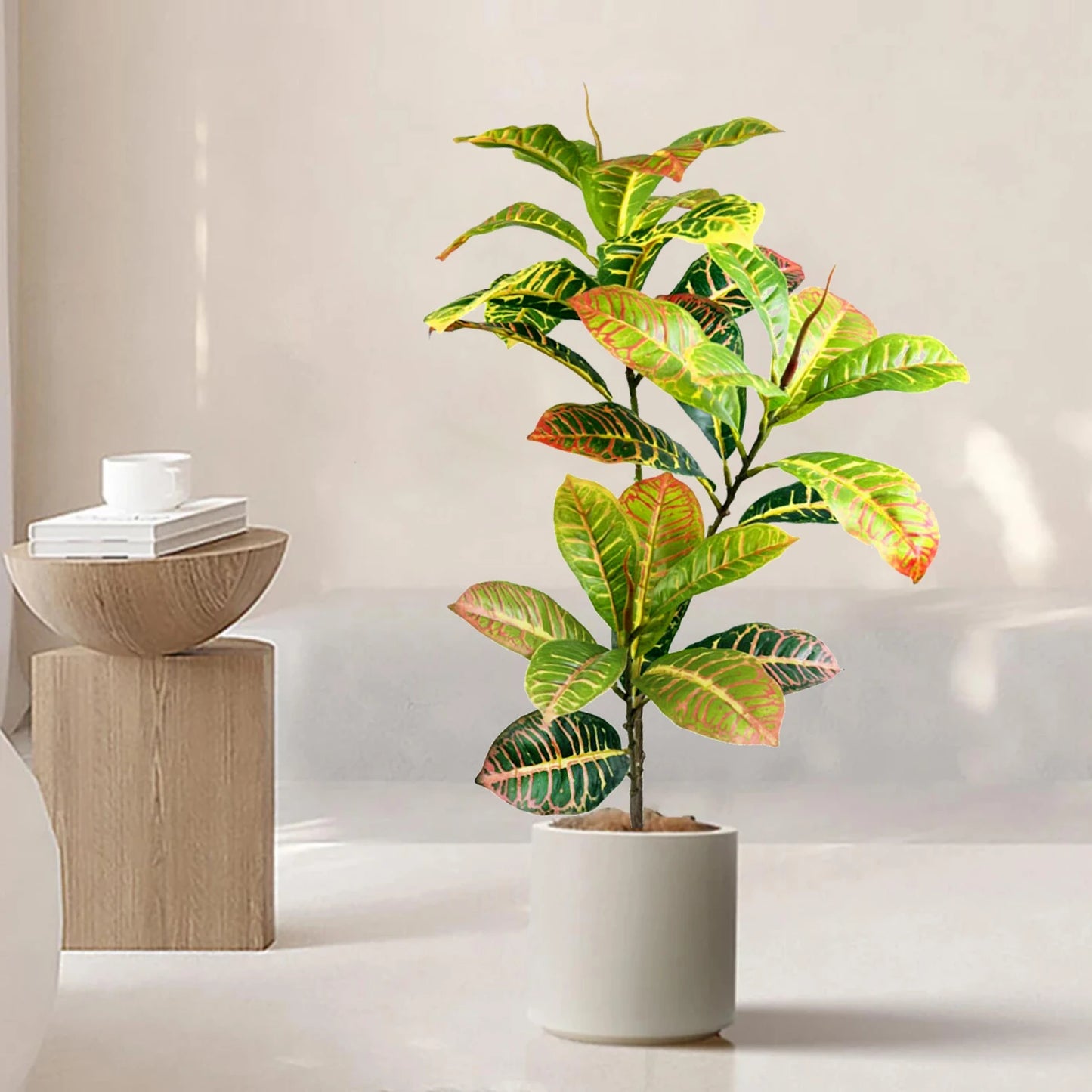 32cm Artificial Plant Color Changing Wood Sprinkled Golden Banyan Tree Tropical Plant Home Decor