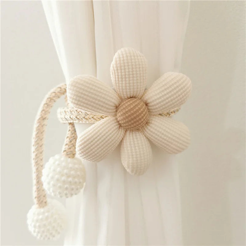 Flower pearl clasp Tieback Window Curtain Buckle Clip Kids Room Hanging Curtain Holders Tie Backs Curtain Accessories Home Decor