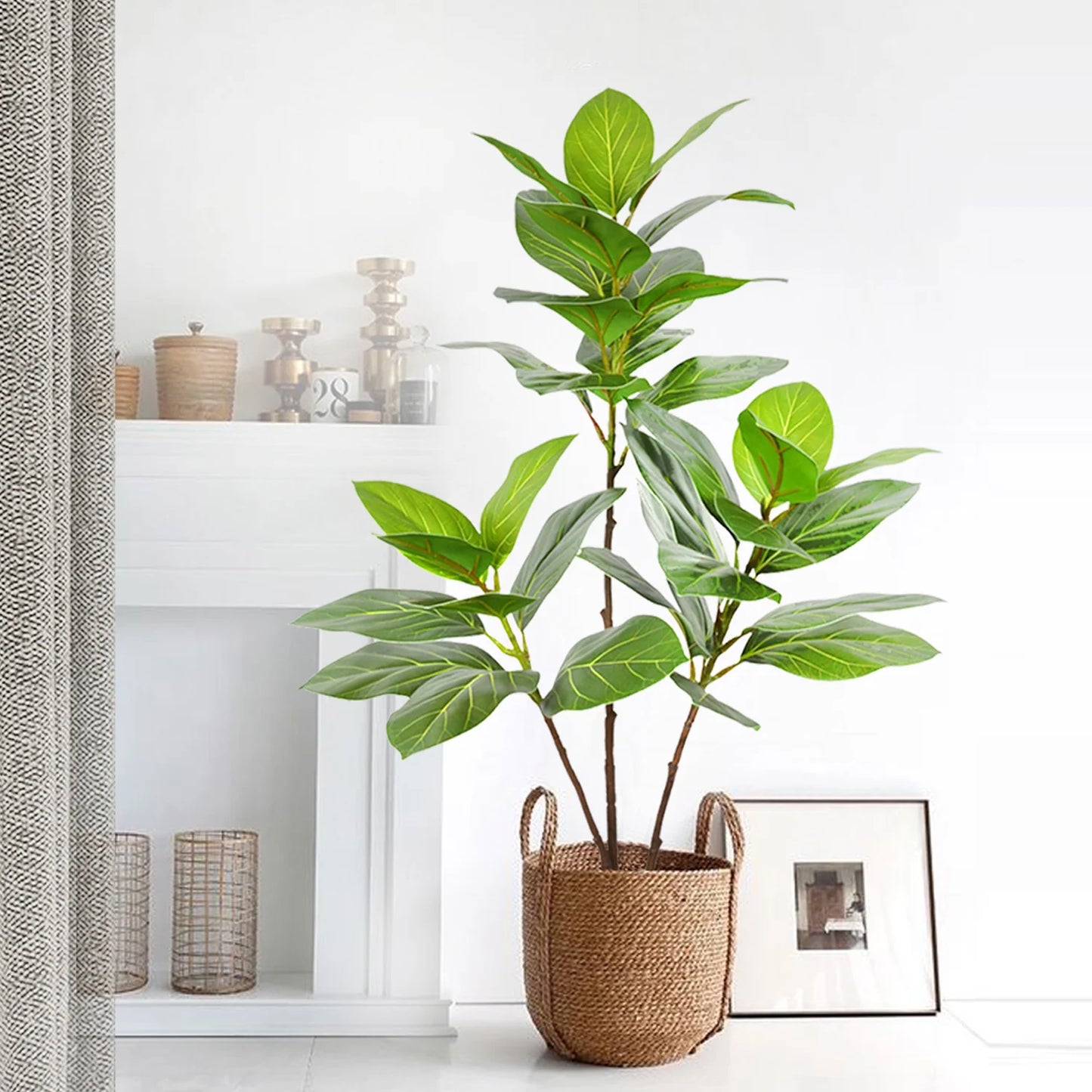 76-135 cm（53.1in）Artificial Magnolia  Tree Rubber Fig Plants for Outdoor Patio Garden Balcony Indoor Home And Office Decorations