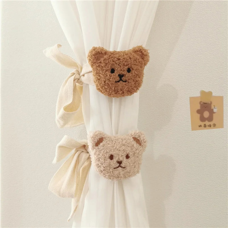 Home Decor Bear Shape Tieback Window Curtain Buckle Clip Kids Room Hanging Curtain Holders Tie Backs Curtain Accessories