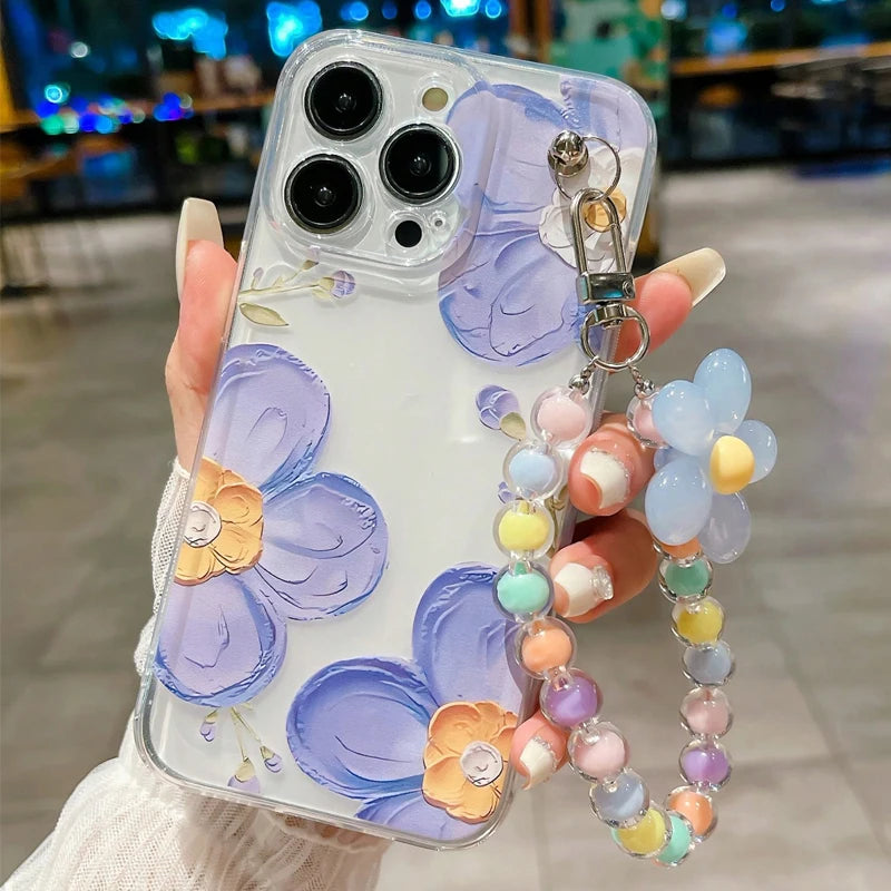 Flower Clear Silicone Phone Case For iPhone 16 Pro Max 15 14 13 12 11 Pro Max X XS XR 7 8 Plus Colorful Sun Flower Charm Cover