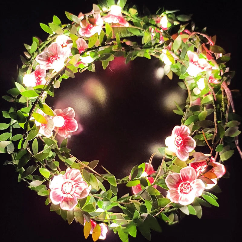 10/20Leds White 1.5/3Meter Rose Flower String with Lights Wedding Table Centerpieces Decorations Glowing Artificial Rose Garland