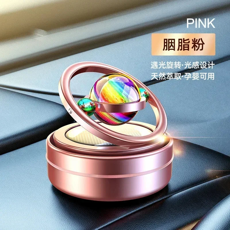 Portablecar Air Fresheners Perfume Diffuser Double Ring Auto Rotating Solar Mini Kinetic Car Aromatherapy Room Car Air Freshener