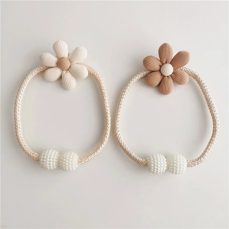 Flower pearl clasp Tieback Window Curtain Buckle Clip Kids Room Hanging Curtain Holders Tie Backs Curtain Accessories Home Decor