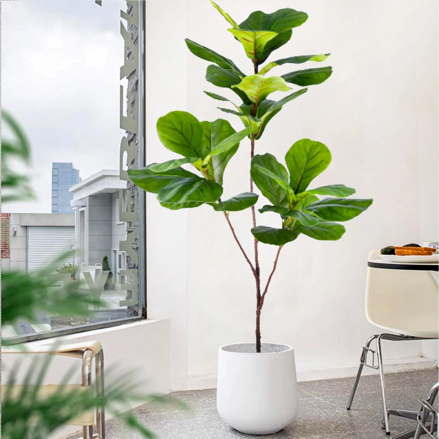 76-135 cm（53.1in）Artificial Magnolia  Tree Rubber Fig Plants for Outdoor Patio Garden Balcony Indoor Home And Office Decorations