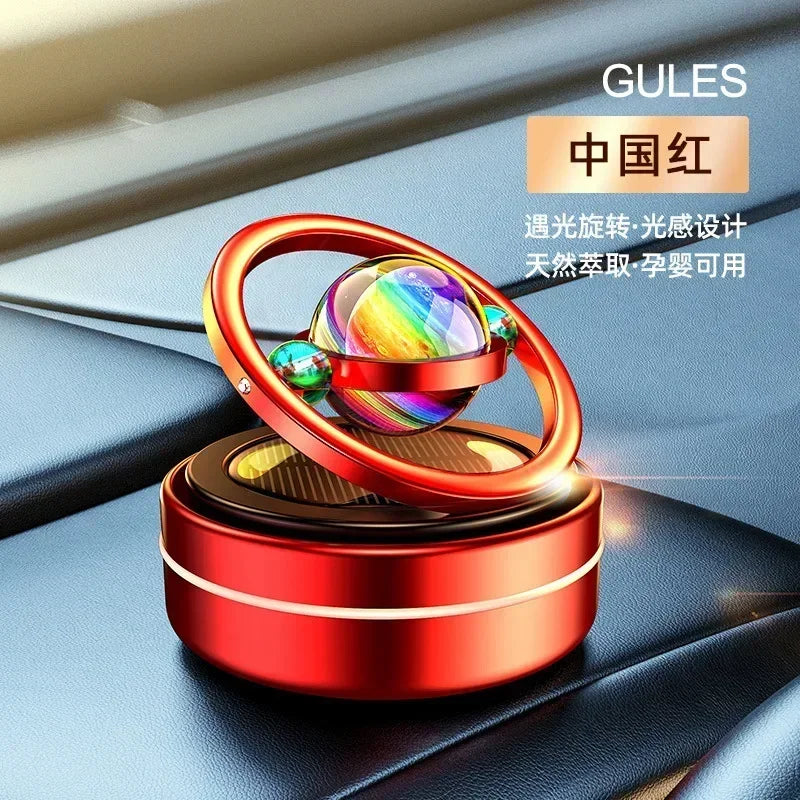 Portablecar Air Fresheners Perfume Diffuser Double Ring Auto Rotating Solar Mini Kinetic Car Aromatherapy Room Car Air Freshener