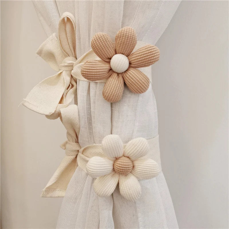 Flower Shape Tieback Window Curtain Buckle Clip Kids Room Hanging Curtain Holders Tie Backs Curtain Accessories Home Decor