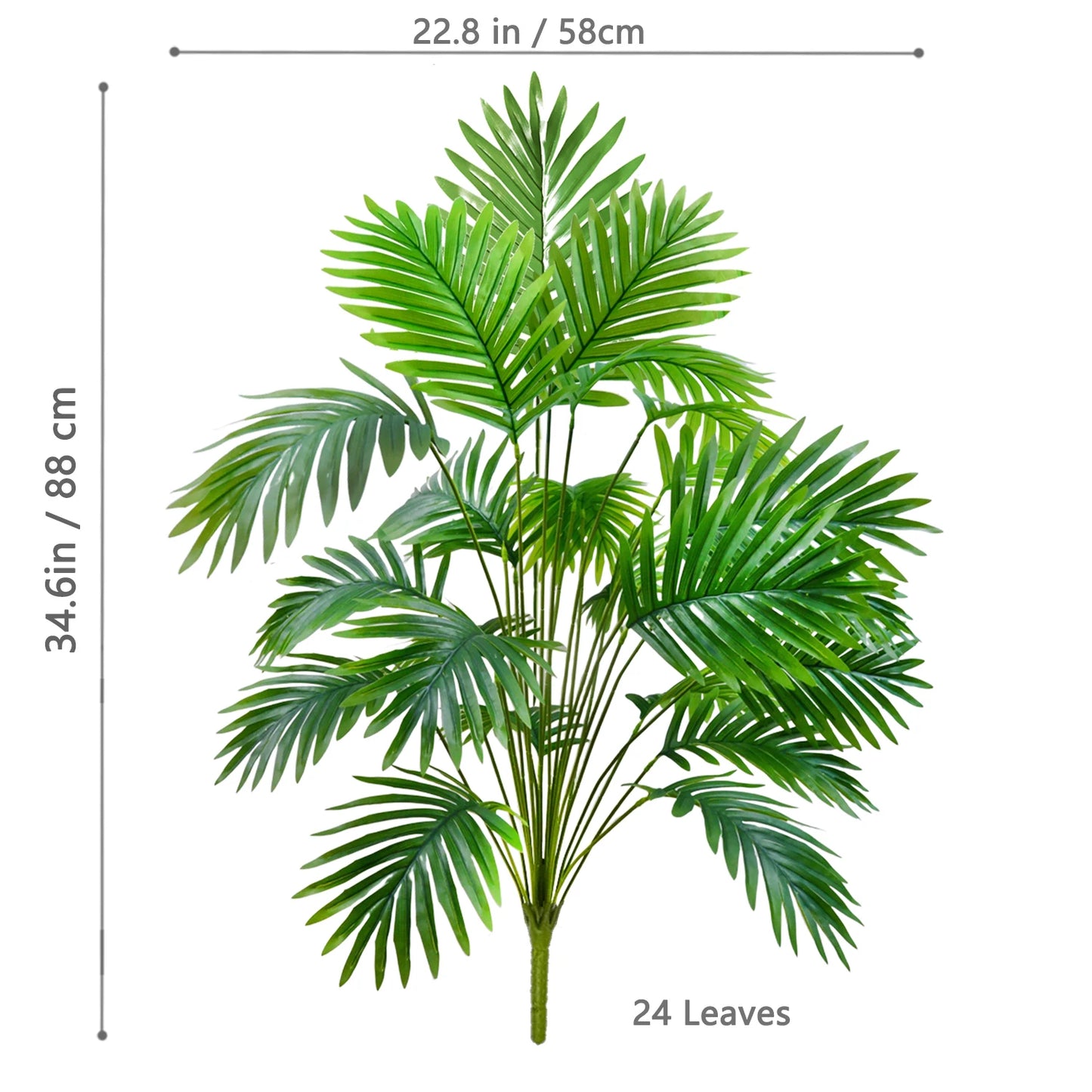 125cm(49.2in ) Artificial Large Fake Palm Tree Areca Palm Artificial Tropical Plant Plastic for Home Garden Decoration