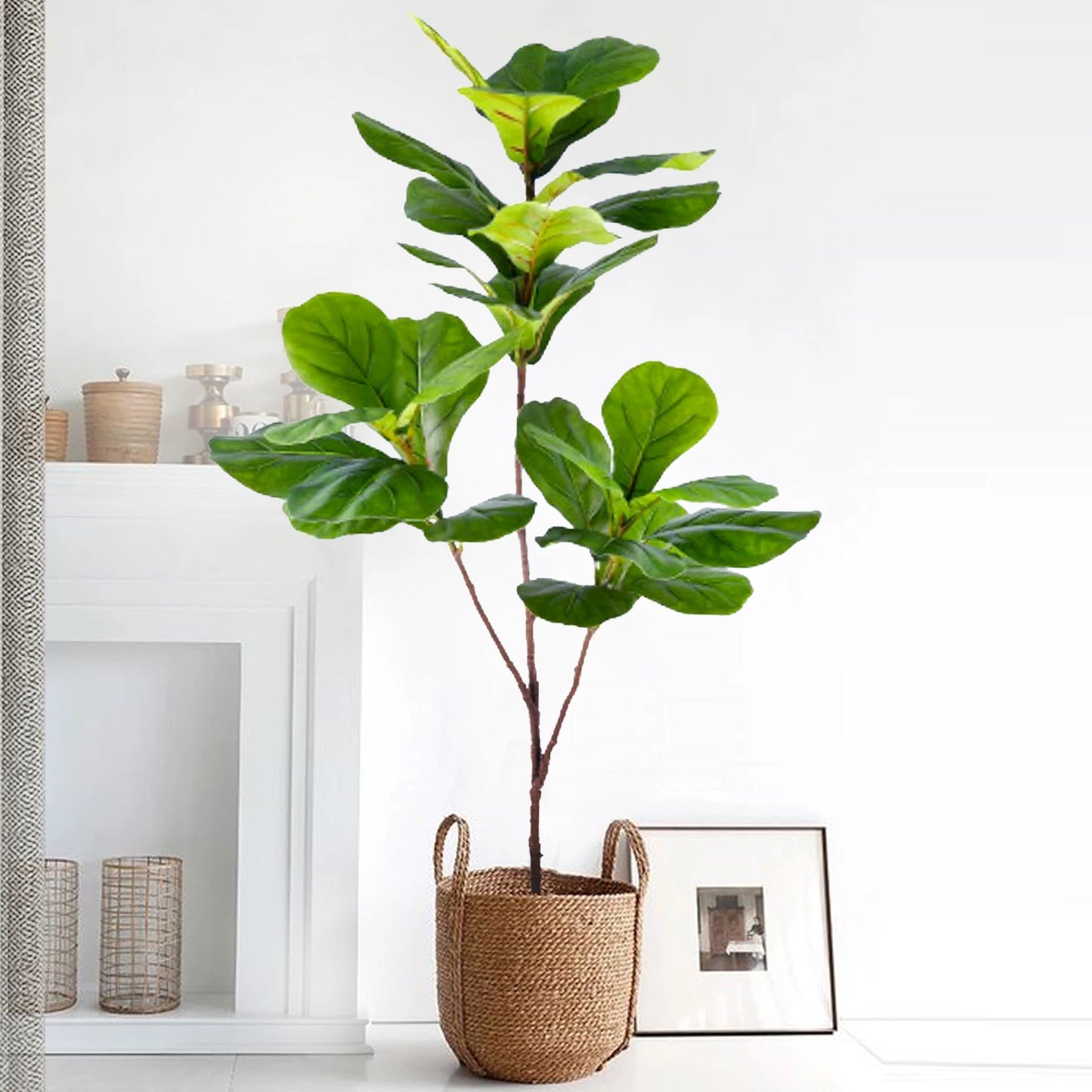 76-135 cm（53.1in）Artificial Magnolia  Tree Rubber Fig Plants for Outdoor Patio Garden Balcony Indoor Home And Office Decorations