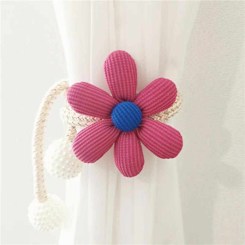 Flower pearl clasp Tieback Window Curtain Buckle Clip Kids Room Hanging Curtain Holders Tie Backs Curtain Accessories Home Decor