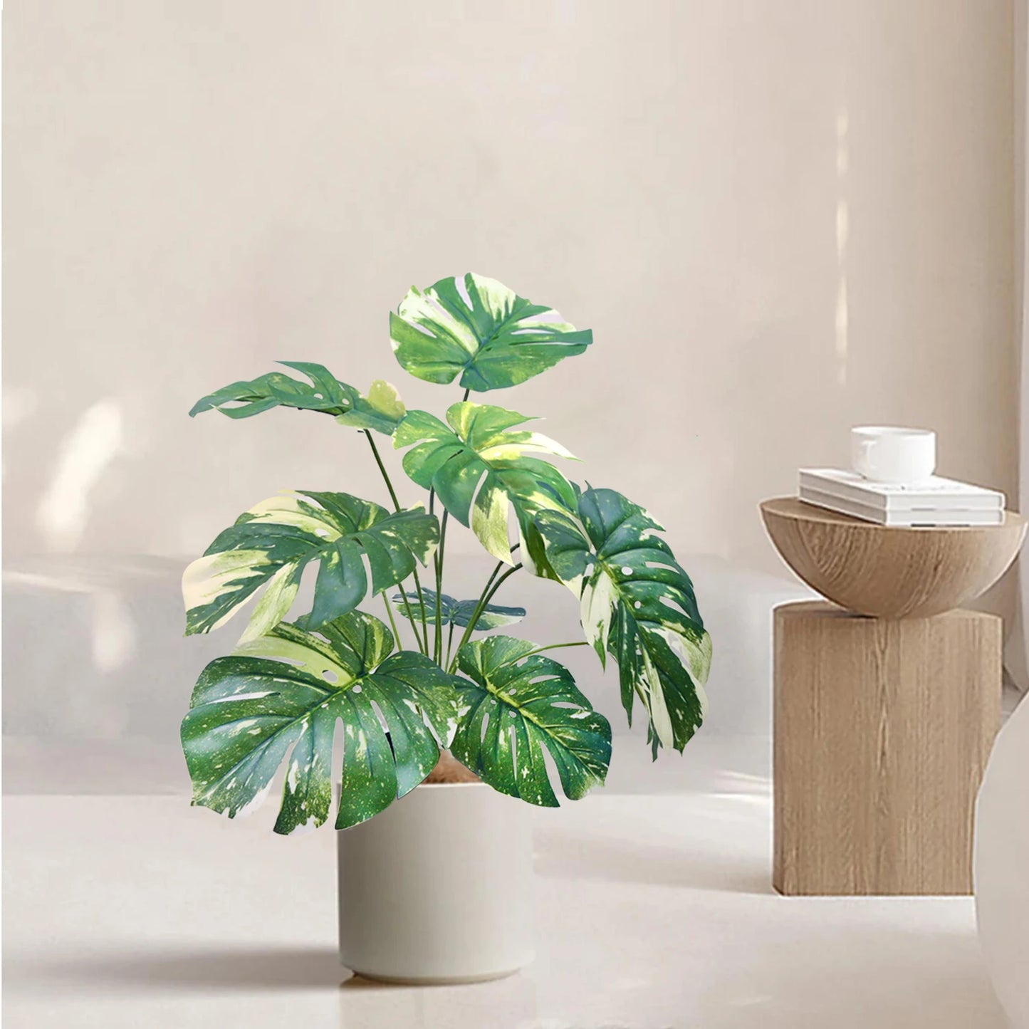 52-100cm(39.4in)  Artificial Monstera Plant Fake Palm Tree Plastic Turtle Leaf Green Plant for Home Garden Room Office Decor