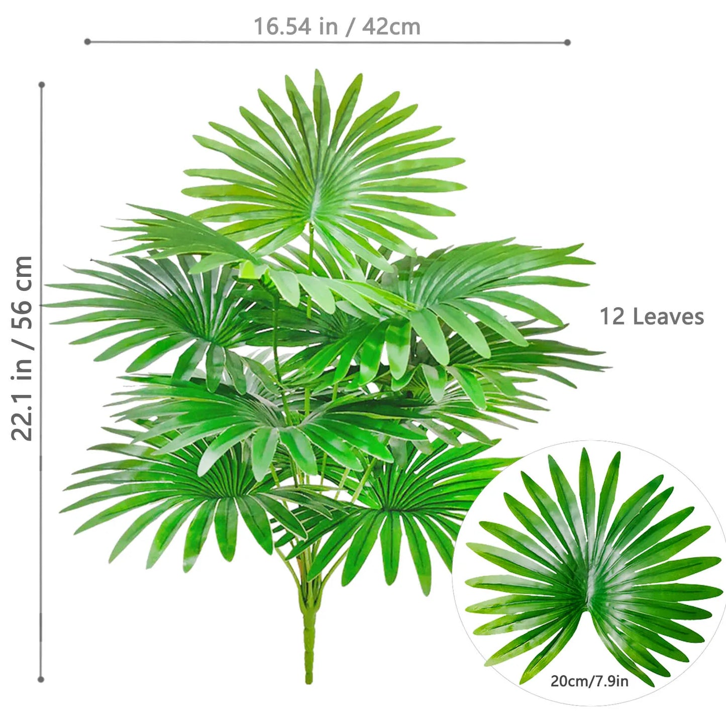 80 cm (31.5 in) 15-leaf artificial fan leaf tropical plant large fake palm office home holiday decoration