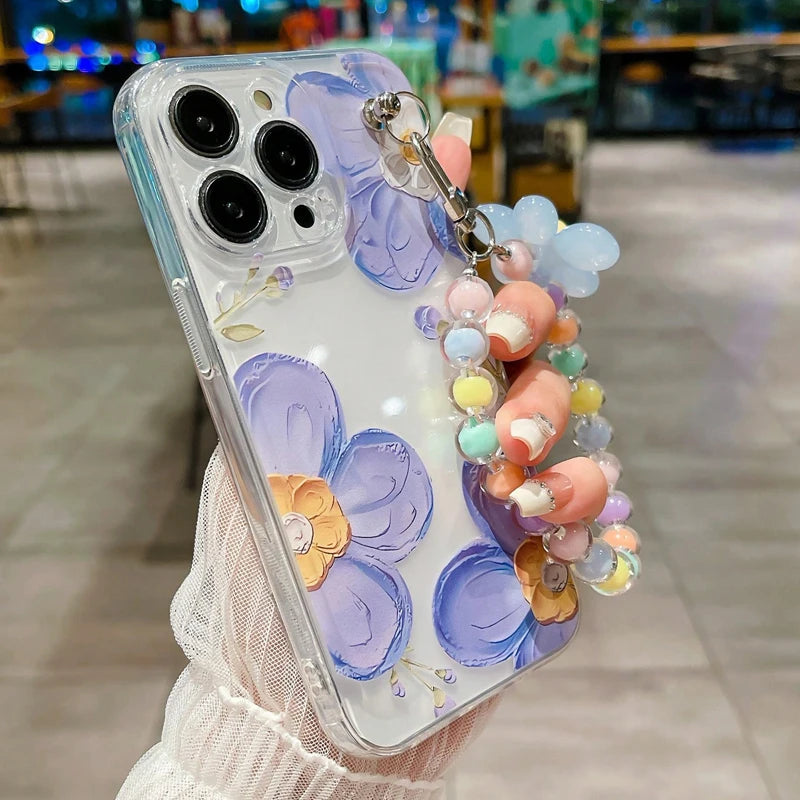 Flower Clear Silicone Phone Case For iPhone 16 Pro Max 15 14 13 12 11 Pro Max X XS XR 7 8 Plus Colorful Sun Flower Charm Cover