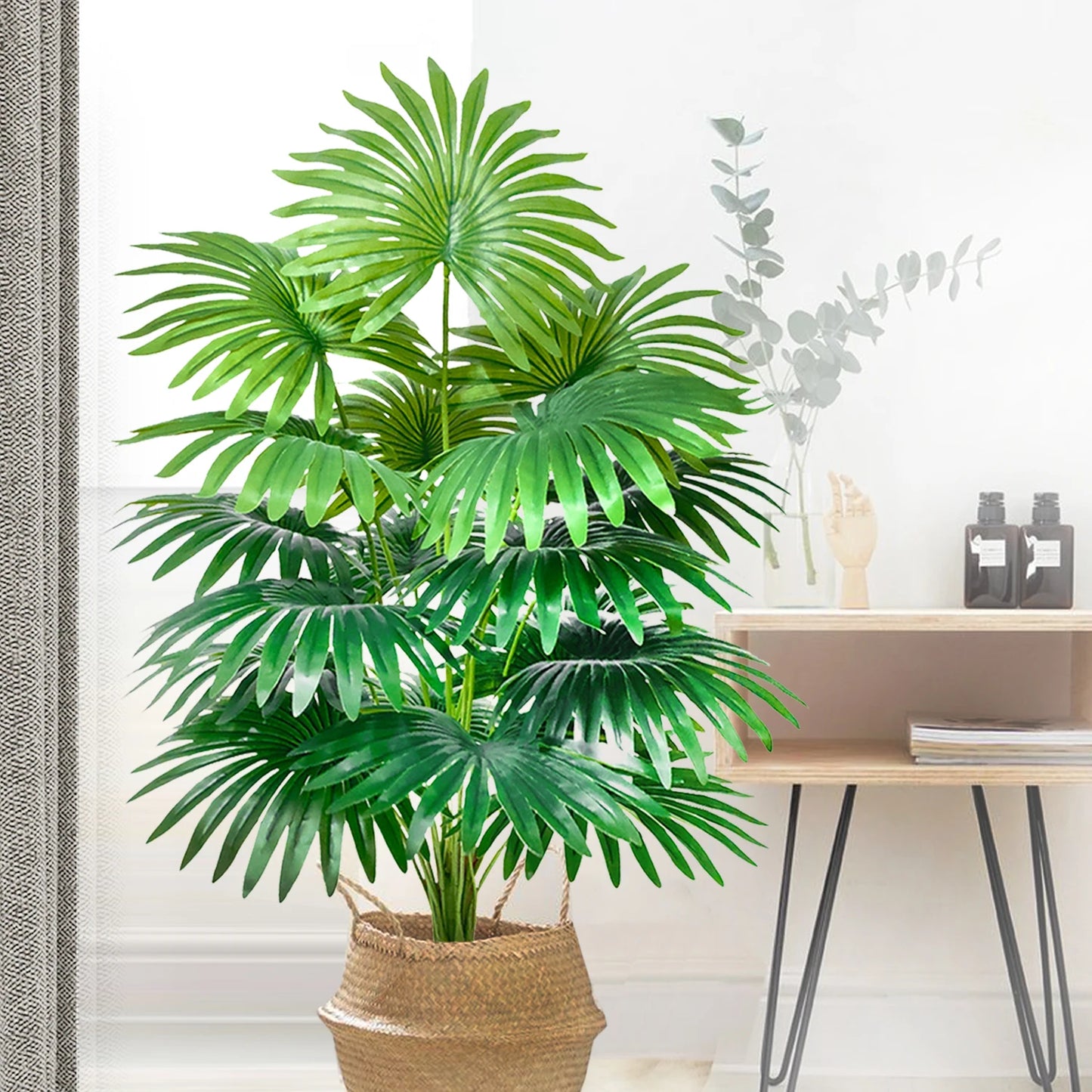 80 cm (31.5 in) 15-leaf artificial fan leaf tropical plant large fake palm office home holiday decoration