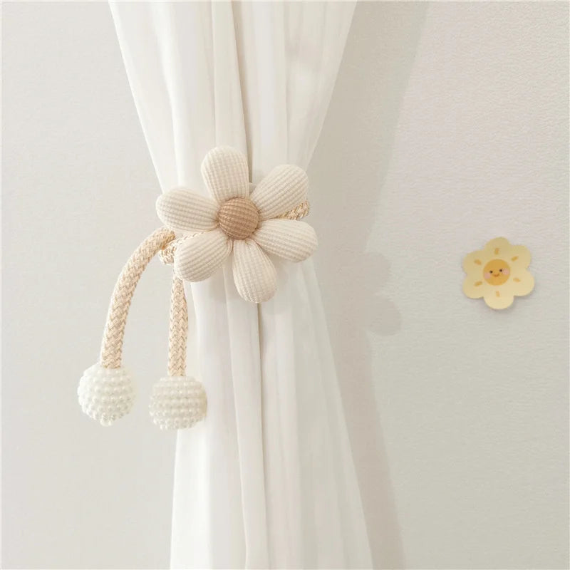 Flower pearl clasp Tieback Window Curtain Buckle Clip Kids Room Hanging Curtain Holders Tie Backs Curtain Accessories Home Decor