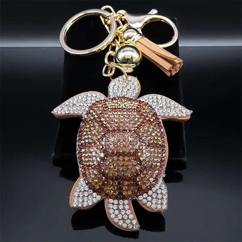 Ladybug Tassel Crystal Keychain Bag Charm for Women/Men Ladybird Key Chain Accessories Jewelry llaveros para mujer lujo K2871S01