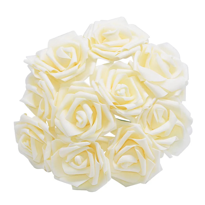 10/20/30Pcs 8cm Artificial PE Foam Rose Flowers Bridal Bouquets For Wedding Table Home Party Decorations DIY Scrapbook Supplies