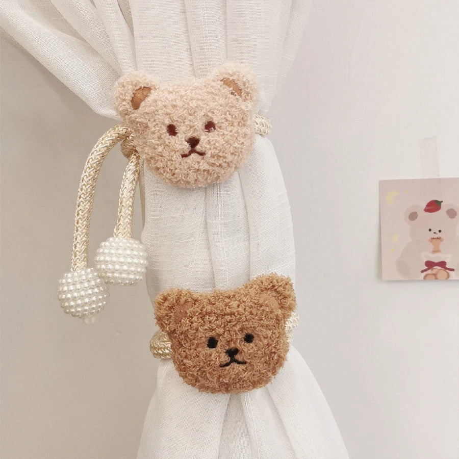 Cartoon Bear clasp Tieback Window Curtain Buckle Clip Kids Room Hanging Curtain Holders Tie Backs Curtain Accessories Home Decor