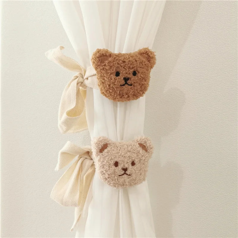 Home Decor Bear Shape Tieback Window Curtain Buckle Clip Kids Room Hanging Curtain Holders Tie Backs Curtain Accessories