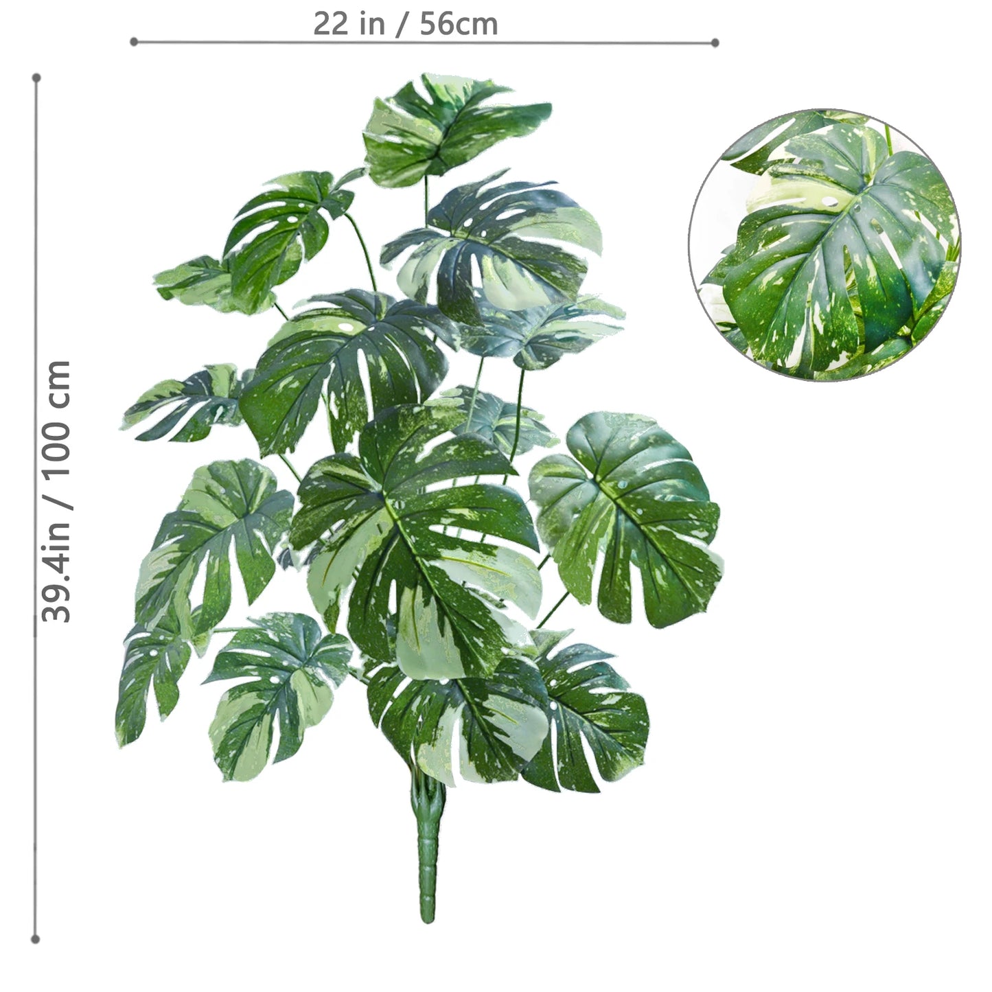 52-100cm(39.4in)  Artificial Monstera Plant Fake Palm Tree Plastic Turtle Leaf Green Plant for Home Garden Room Office Decor