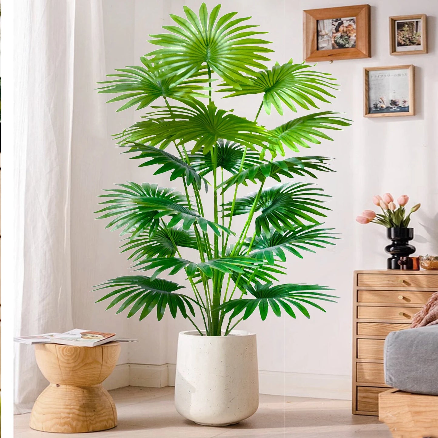 80 cm (31.5 in) 15-leaf artificial fan leaf tropical plant large fake palm office home holiday decoration