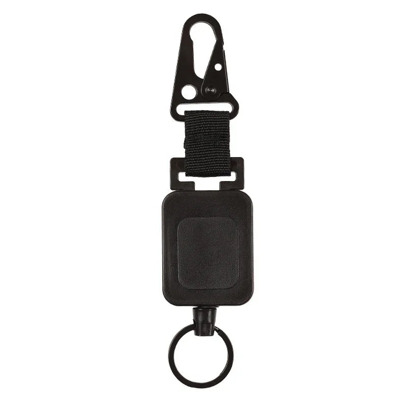 Anti-theft Metal Easy-to-pull Buckle Rope Elastic Keychain Sporty Retractable Key Ring Anti Lost Yoyo Ski Pass ID Card