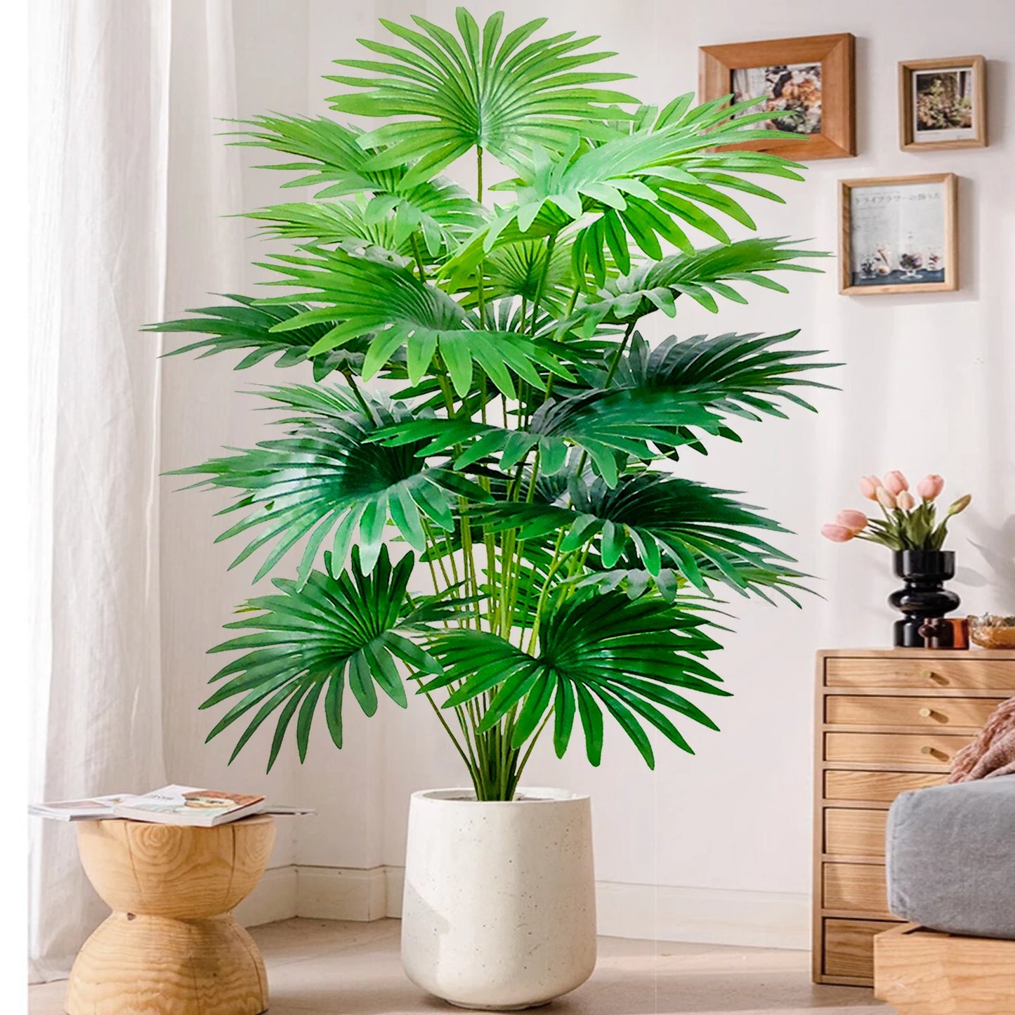 80 cm (31.5 in) 15-leaf artificial fan leaf tropical plant large fake palm office home holiday decoration