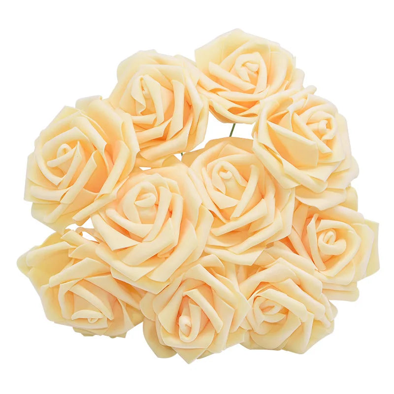 10/20/30Pcs 8cm Artificial PE Foam Rose Flowers Bridal Bouquets For Wedding Table Home Party Decorations DIY Scrapbook Supplies