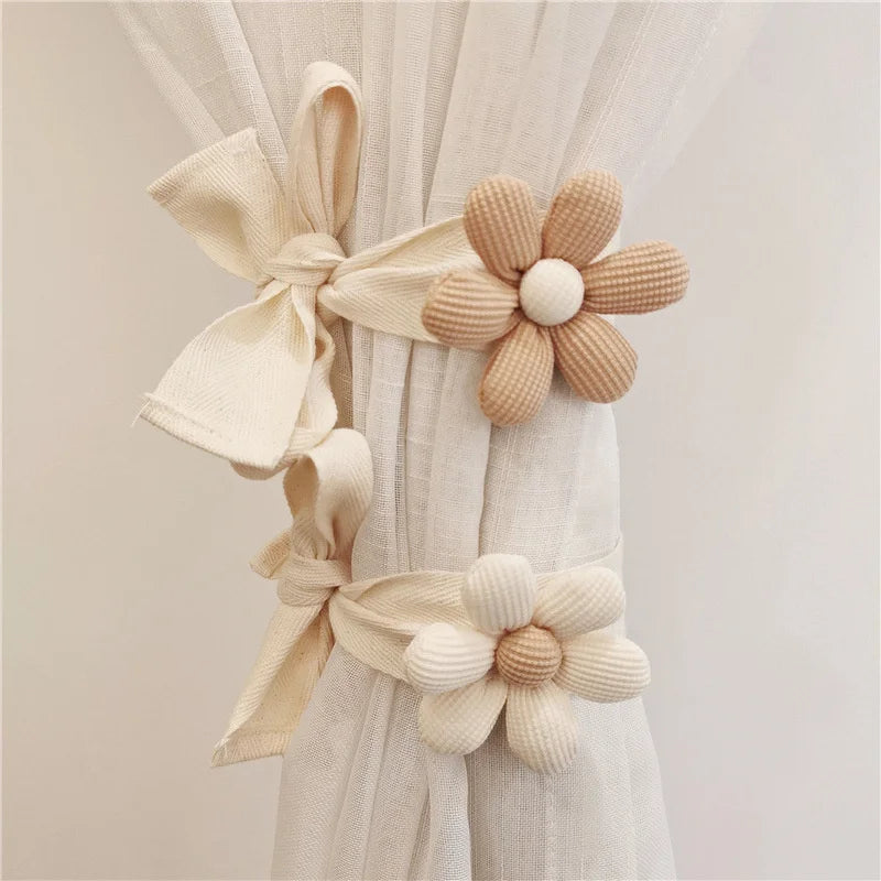 Flower Shape Tieback Window Curtain Buckle Clip Kids Room Hanging Curtain Holders Tie Backs Curtain Accessories Home Decor