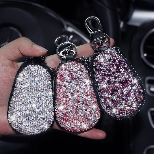 Universal Diamond Car Key Holder Storage Case Luxury Crystal Keychains Key Cover Bag Wallet for BMW Lada Benz Keychain