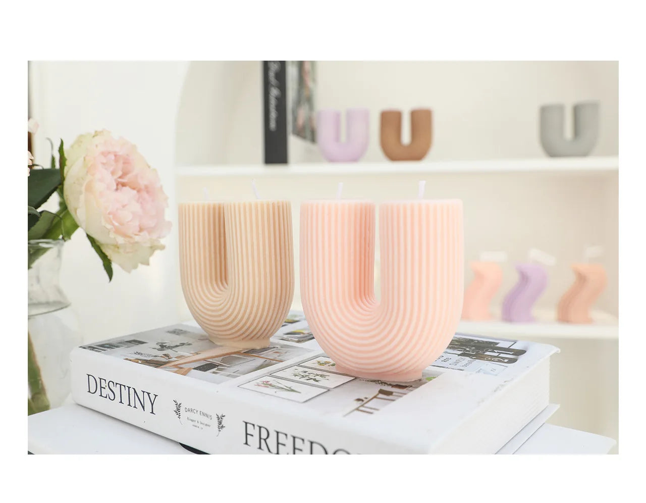 New U-Shaped Scented Candles for Home Decoration Geometric Rainbow Bridge Candle Room Decor Aroma Candles Room Decorative Velas